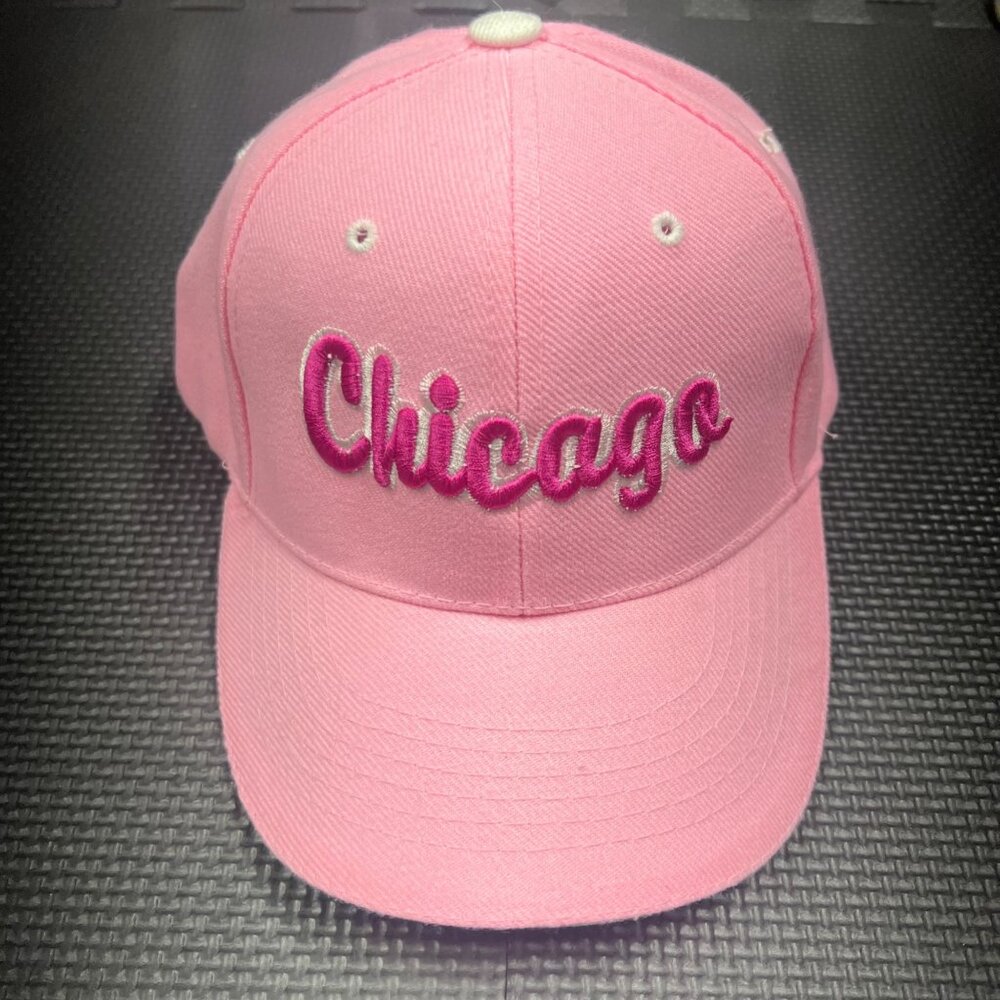Vintage Chicago Pink Embroidered Adjustable Baseball Cap Stylish City Memorabili
